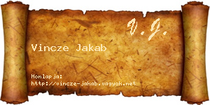 Vincze Jakab névjegykártya